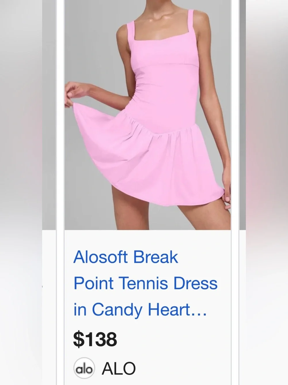 Alo Break Point Tennis Dress- Candy Heart Pink